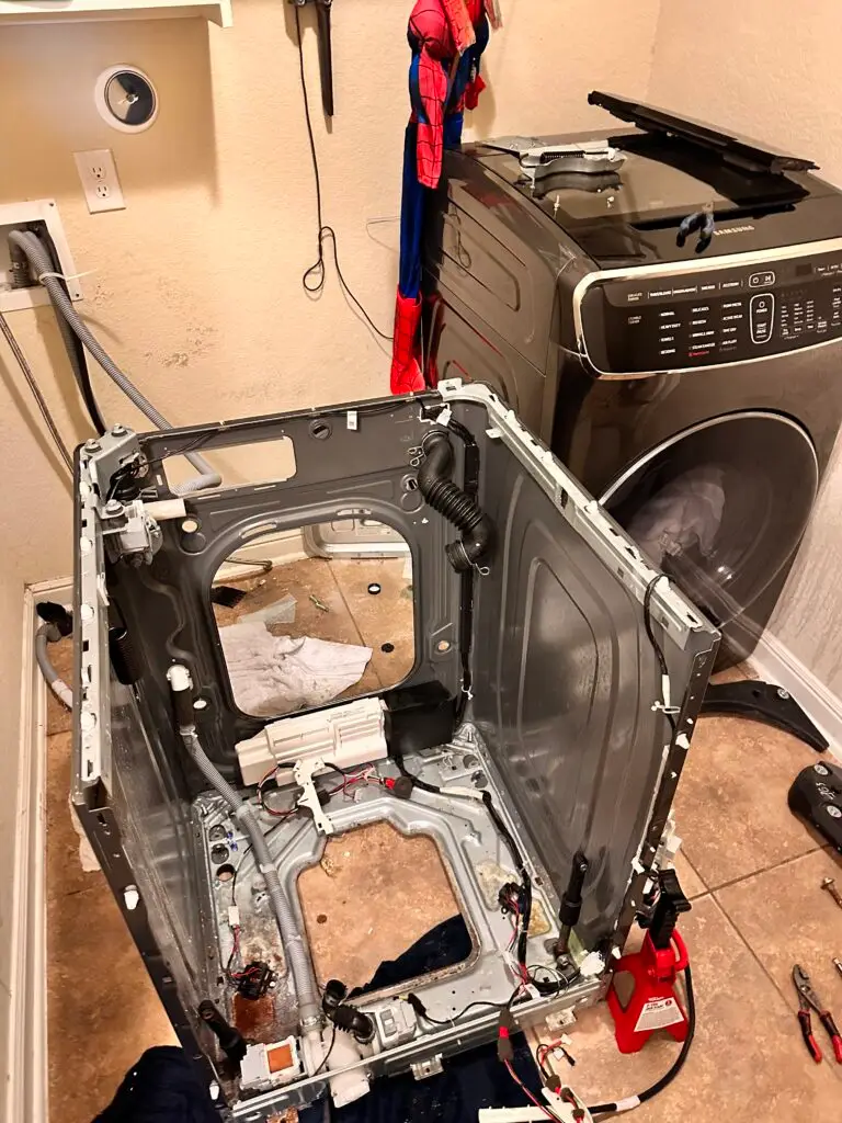 PowerOn Appliance Repair Service technician working on Samsung Washing machine