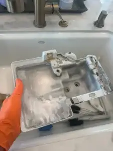 KitchenAid ice machine water reservoir before cleaning