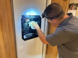 GE refrigerator dispenser cleaning