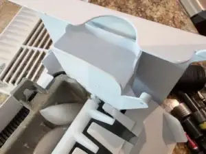 Close-up of Thermador ice maker fill cup with ice buildup, Creekside Park