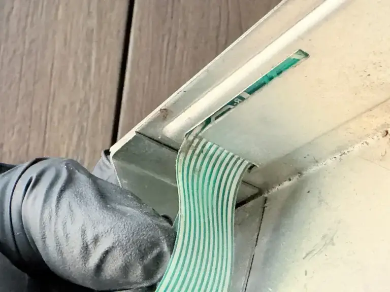 Corroded Dacor vent hood button panel ribbon cable damaged by moisture, Montgomery TX